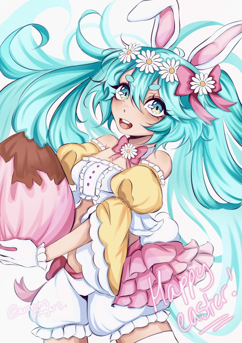 Happy [Late] Easter! 🐣 🐰✨ #Miku #HatsuneMiku #easter #mikuart #artist #anime #animeart #animeartist