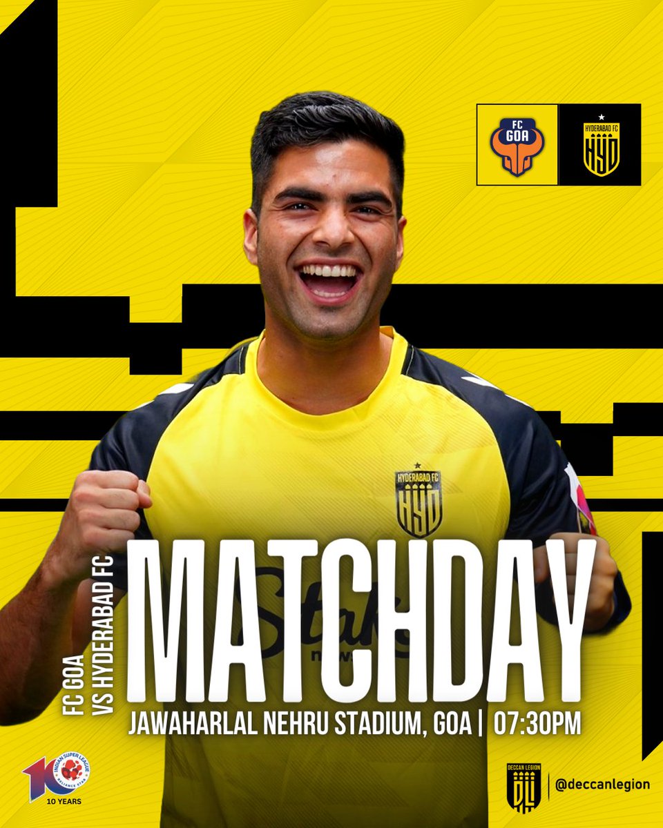 🅼🅰🆃🅲🅷🅳🅰🆈 Our final away game of the season. Let's hope we can end it on a high!💪 #HyderabadFC #WeAreHFC 💛🖤