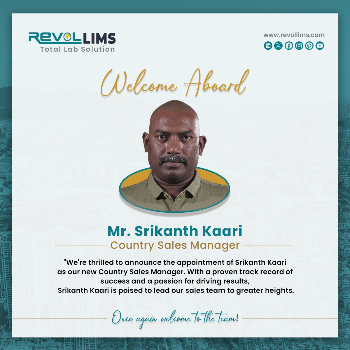 🎉 Exciting News! 🎉 Introducing Srikanth Kaari, our new Country Sales Manager! 🌟 With a proven track record and passion for results, Srikanth is set to lead us to greater heights. Welcome aboard, Srikanth! #NewHire #SalesLeader #WelcomeSrikanth 🚀