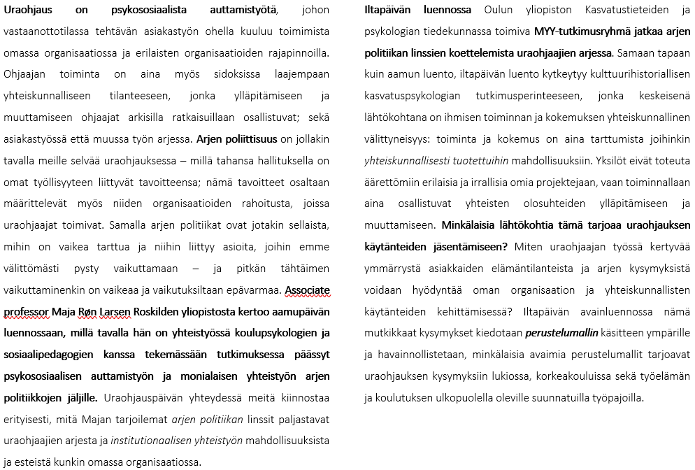 Teemu_Suorsa's tweet photo. Muistathan rekisteröityä pikimmiten tapahtumaan Uraohjauksen arki ja politiikat 11.-12.4. 🤩 https://t.co/06ADDG9B72

Kuvassa johdatusta Uraohjauspäivän 11.4. yhteisiin luentoihin; luvassa uusia näkökulmia vaikeisiin asioihin. https://t.co/izzv82JNc7