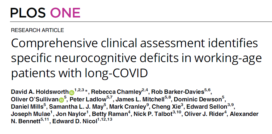 Sometimes, good, important studies don't receive enough attention or coverage in the media. Often, people associate #LongCovid as a disease that is only present in previously immunocompromised or older people. This is not true. This study did a comprehensive clinical…