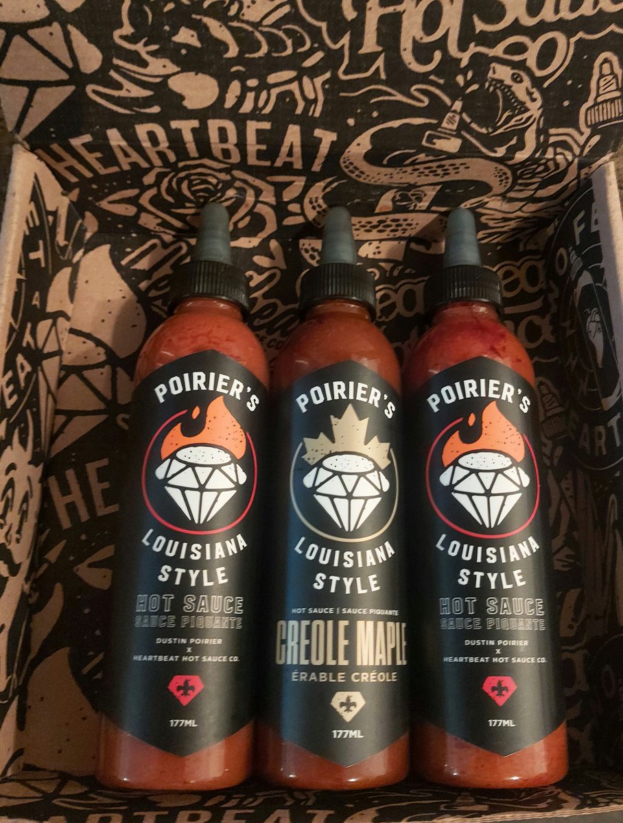 @DustinPoirier got these 3 I have been wanting to try the Maple one. Just used Creole Maple Sauce and it is 🔥 SO good!