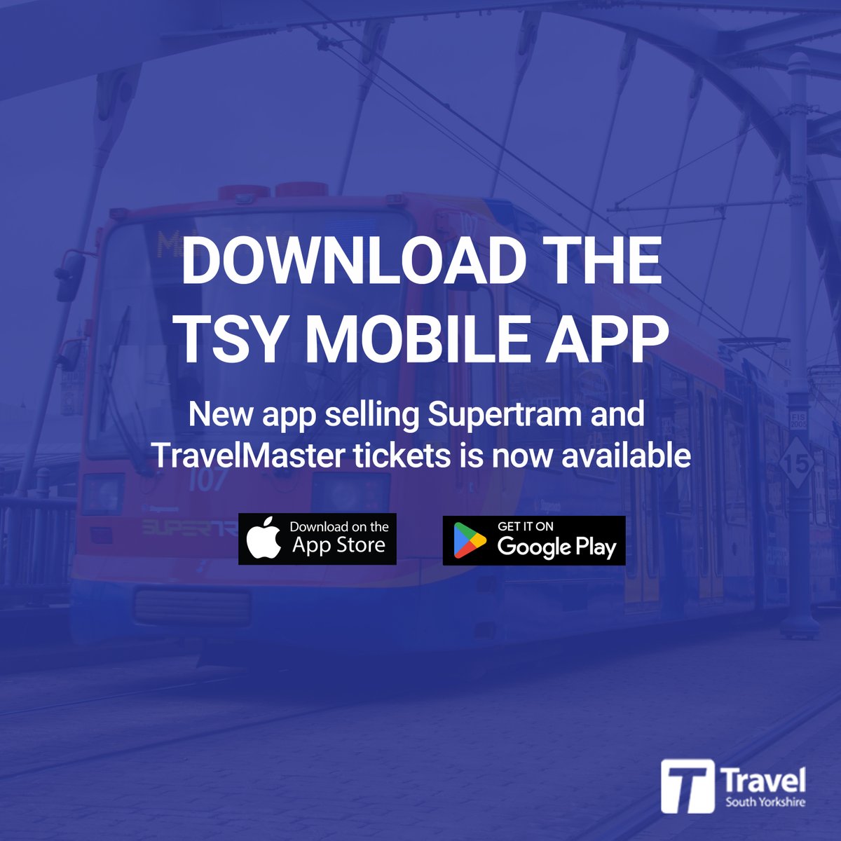 TSY Mobile, our brand new app selling Supertram and TravelMaster tickets, is now available to download from the Apple store and Google Play store. Have you got it yet?