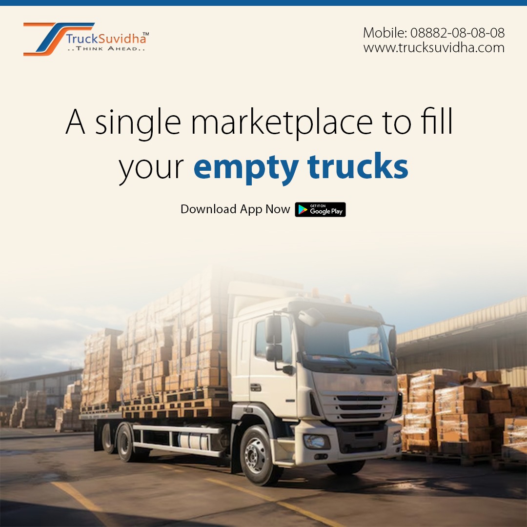 Streamline your logistics with our one-stop marketplace! Easily fill your empty trucks with Truck Suvidha, saving time and resources. 

Join us now - trucksuvidha.com
Contact us - 08882-08-08-08

#TruckSuvidha #LogisticsSimplified #FreightManagement #HassleFreeFreight