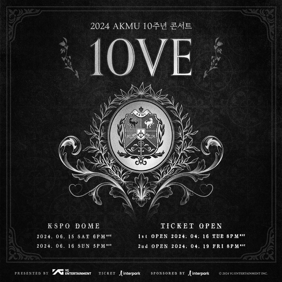 ygent_official's tweet photo. 2024 #AKMU 10주년 콘서트 [10VE] TEASER POSTER

🔔공연 및 예매 관련 상세 내용은 YG 공식 홈페이지와
AKMU 위버스 공지를 확인해 주세요🔔

#악뮤 #AKMU_10th_ANNIVERSARY #AKMU_10주년 #2024CONCERT #10VE #일공브이이 #20240615_6PM #20240616_5PM #KSPO_DOME #YG https://t.co/3uwuHKuLjk