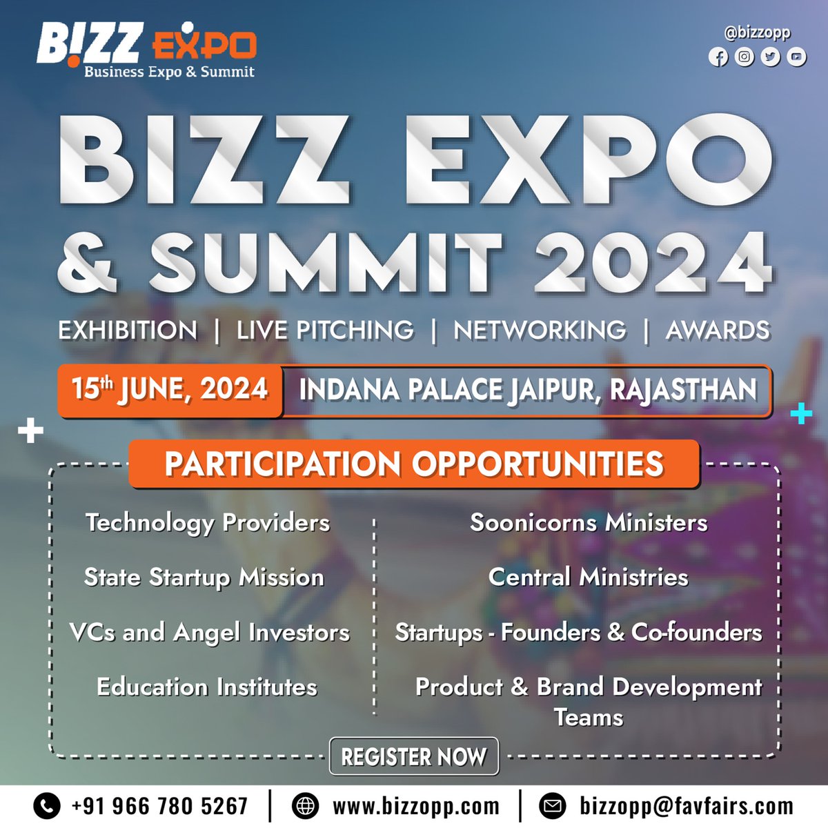 'Calling all innovators and dreamers! Don't miss the opportunity to showcase your brilliance at Bizz Expo, happening in Jaipur on June 15, 2024.  Join us as we celebrate entrepreneurship, and the spirit of innovation. 
#bizzexpo #startupexpo #entrepreneurship #innovationevent