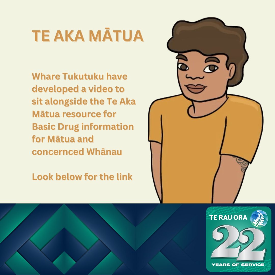 Last year, Whare Tukutuku and Te Rau Ora were thrilled to introduce Te Aka Mātua – Basic Drug Information for Mātua and Concerned Whānau. 📚 This booklet and video aim to support whānau understanding of basic drugs.

terauora.com/teakamatua-art…

#TeRauOra #22Years #MāoriHealth
