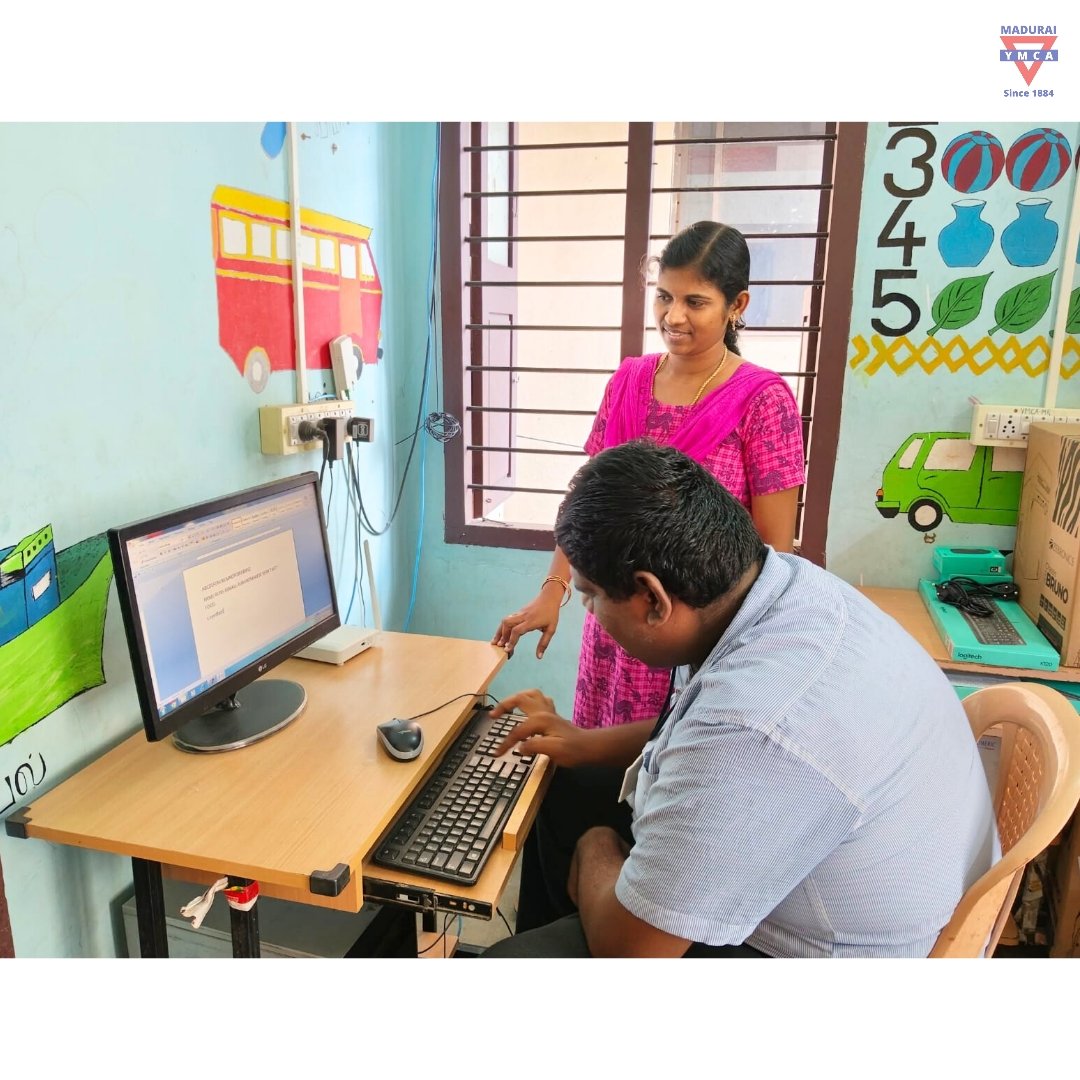 YmcaMadurai's tweet image. Is it necessary to provide training in #basiccomputerskills to the students with ID?Yes,it's indeed important.We provide basic computer skills training to students with mild #ID to help equip them with the skills they need to enter the small workforce.#MeaningfulWork #YMCAMadurai