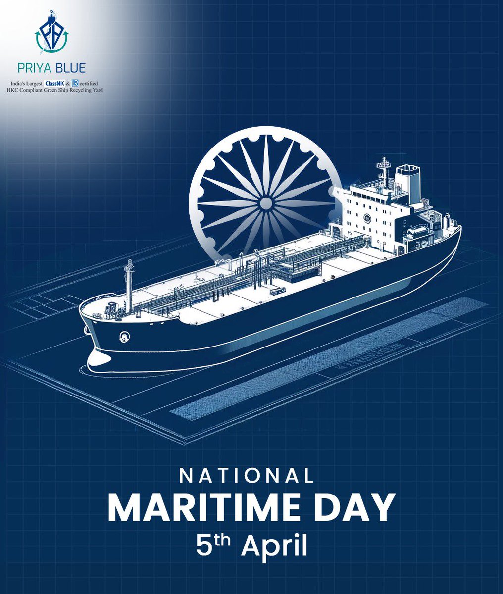 Celebrating the unsung heroes of the sea and their invaluable contributions to our world, with a special nod to the spirit of India and the crucial role of ship recyclers.  🌊⚓️✨🇮🇳#NationalMaritimeDay #SailWithPride #OceanExplorers #NavigatingSuccess #PriyaBlueAdventures