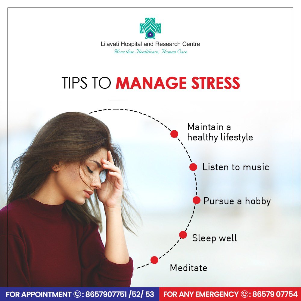 Stress is inevitable, but manageable. Learn how to navigate it with these stress-busting tips for a happier, healthier life. #LilavatiHospital #LilavatiHospitalBandra #TertiaryCareHospital #Mumbai #StressManagement #WellnessWednesday #HealthyLiving #Mindfulness #StressRelief