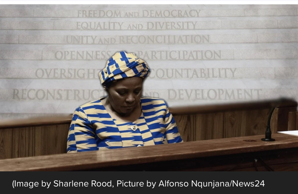 A forlorn Mapisa-Nqakula, worries about having to go to unsafe and criminally active prison. The very same prisons that she was once Minister of. Sigh. You just can’t make this sh!t up. It’s time to face up to the court hearings & consequences of your alleged wrongdoing.