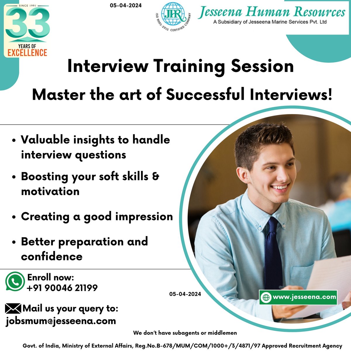 Interview Training Session

Mail us your query to:
jobsmum@jesseena.com

#interviewtraining #successfulinterviews #interviewtips #softskills #motivation #impression #preparation #confidenceboost #jobinterviews #careerdevelopment #interviewskills