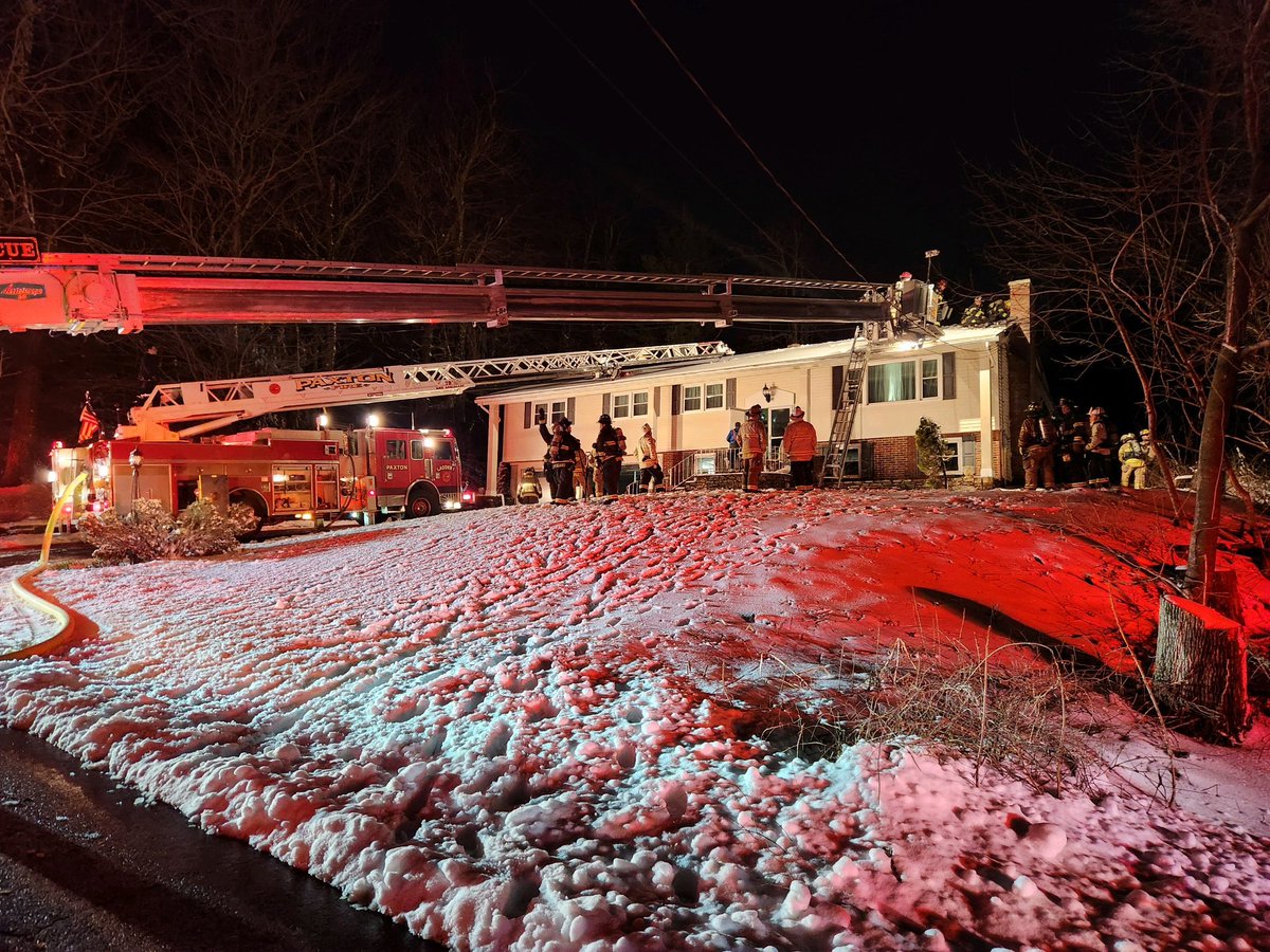 Paxton firefighters on scene of a working fire tonight. #structurefire #paxton #firefighters