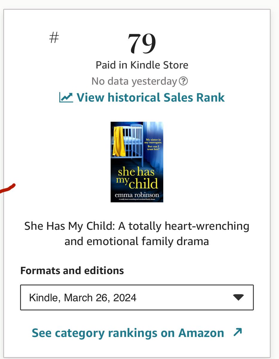 Really pleased to see my new book hit the Amazon UK Top 100! 💙💛 When Megan’s sister Sophia offers to be her surrogate, she is overjoyed. But as the birth gets closer, and family secrets surface, she begins to wonder if she can trust her. Amazon: geni.us/B0CQKNXNM6auth…