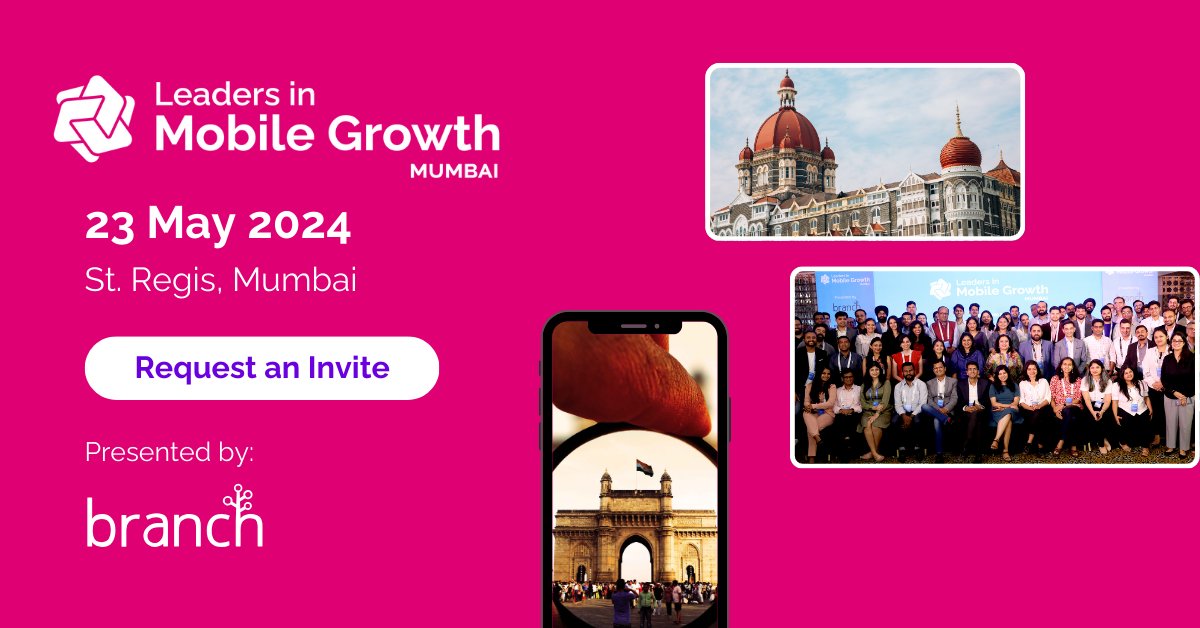 We're thrilled to announce the return of Leaders in Mobile Growth Mumbai! Join us on May 23 for an evening of insightful discussion, connection, and networking. Space is limited. Request your invite today! #mobilegrowth #mobilemarketing #networking leadersinmobilegrowth.com/X0Qnda?RefId=S…