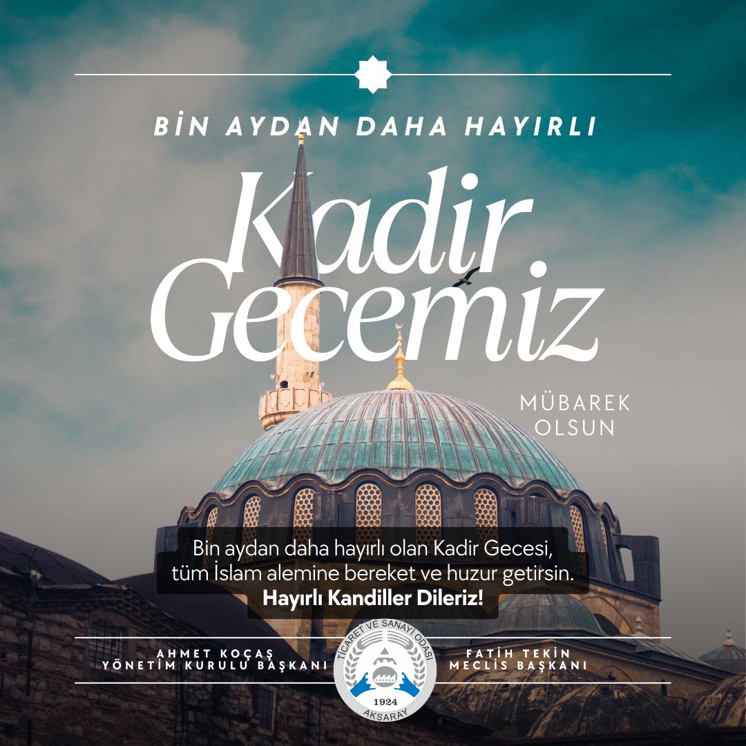 📌Bin aydan hayırlı olan, Yüce Rabbimizin rahmet ve nur bahşettiği Kadir Gecesi Tüm İslam alemine hayırlar vesile etsin🙏🙏🙏