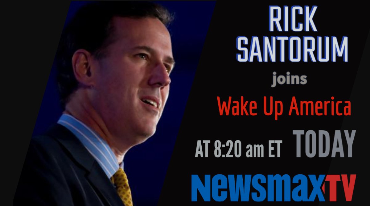 Tune in to @NEWSMAX next hour for conservative political commentary and analysis from @RickSantorum. Watch live online newsmaxtv.com #Election2024 #Trump #Biden #Newsmax