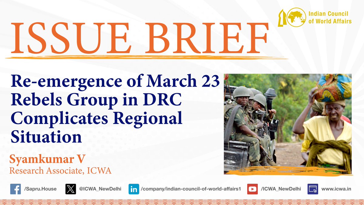 #India stands as one of the top contributors of troops and police personnel to the #UnitedNations, with around 1970 Indian personnel aiding the #DRC government in maintaining peace and security. Read more in #ICWAIssueBrief on 'Re-emergence of March 23 Rebels Group in DRC…