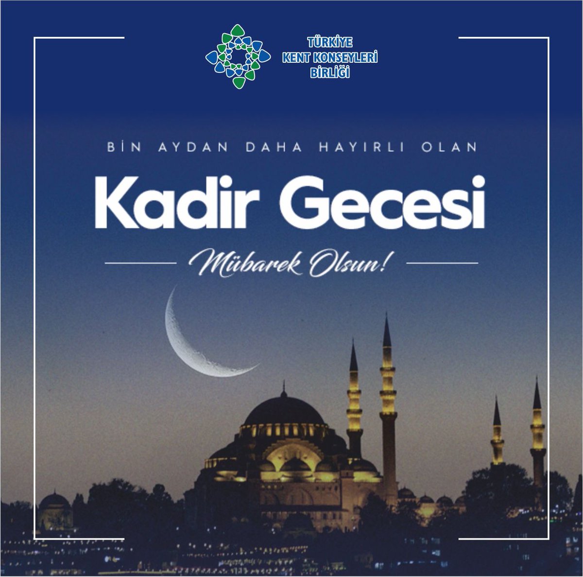 Bin aydan daha hayırlı olan Kadir Gecesinin başta ülkemiz olmak üzere tüm insanlığa sağlık, huzur ve mutluluk getirmesini dileriz.🌙  #KadirGecesi