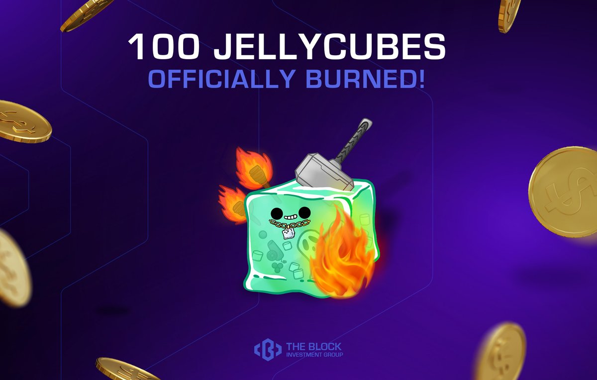 There have now been over 100 Jellycubes Burned FOREVER 🔥 Over time both $JELLY and Jellycubes scarcity will increase making BIG membership even more exclusive 😎