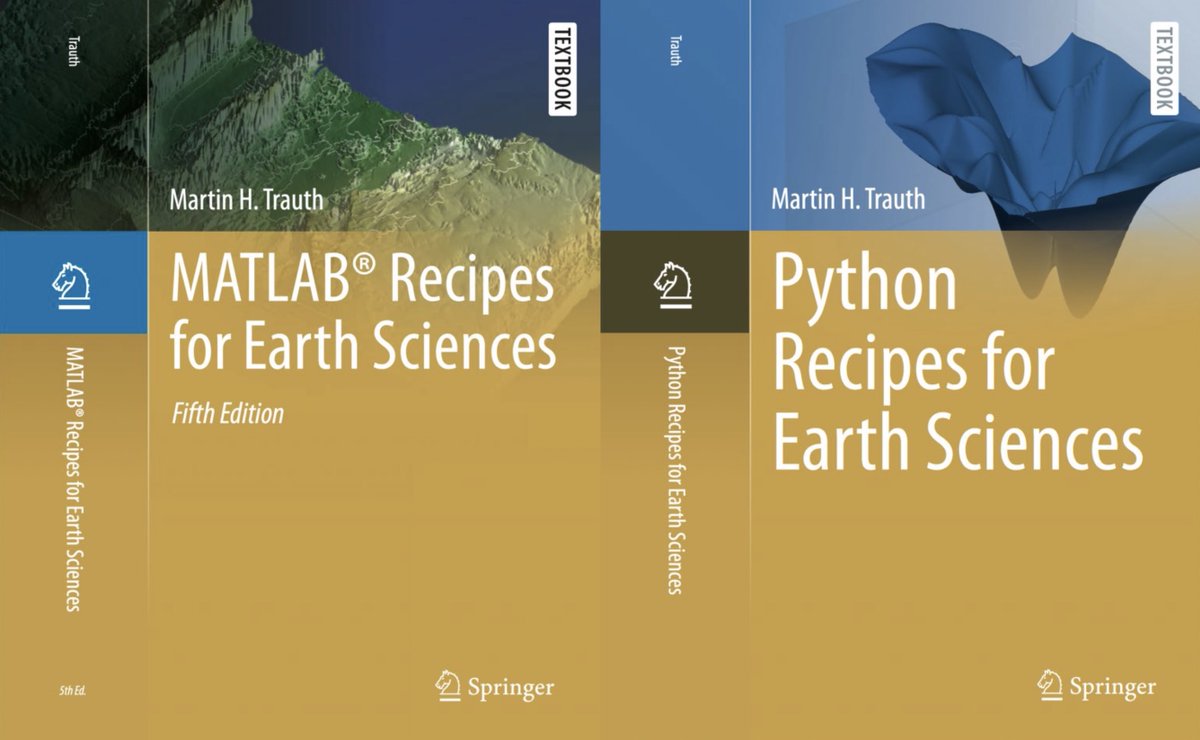 The 59th open online course on #MATLAB and #Python Recipes for Earth Sciences will be from 16-20 September 2024. The new editions of the sister books will also have been published by then! The registration is now open at mres.uni-potsdam.de/index.php/2024…