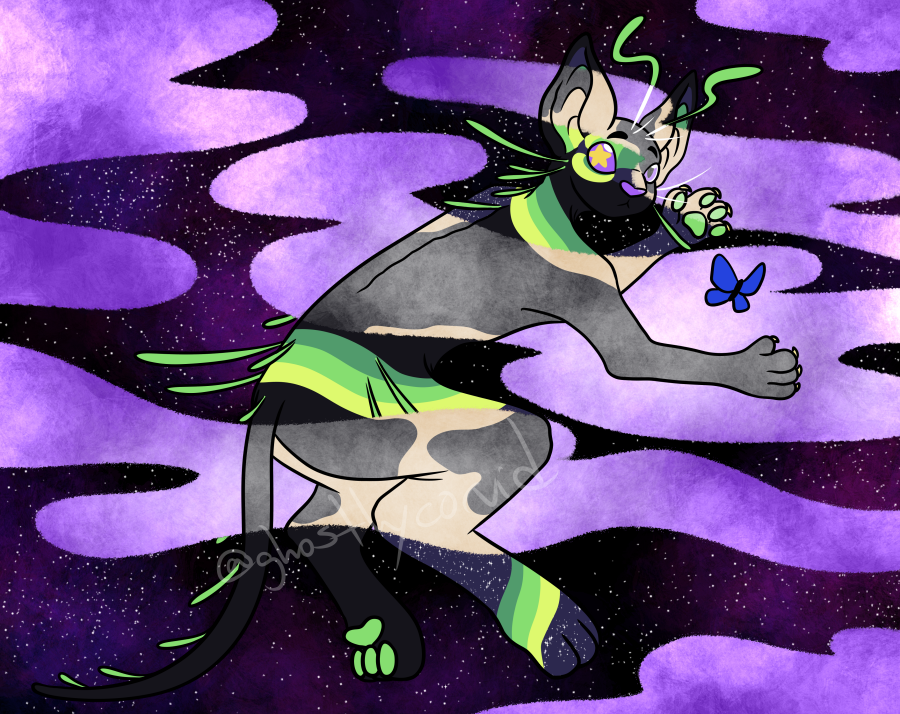 ghostlycorvid's tweet photo. Alien kitty friend https://t.co/AAeU40MZm6
