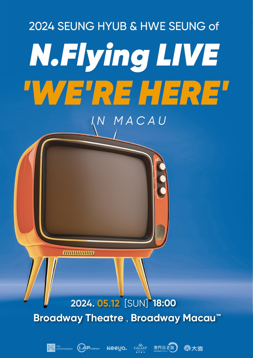 FNC_ENT's tweet photo. 2024.05.12 2024 SEUNG HYUB &amp; HWE SEUNG of N.Flying Live ‘WE’RE HERE’ IN MACAU 개최 안내
>> https://t.co/De5RiU548Z

#NFlying #엔플라잉 #WEREHERE https://t.co/DqTkoGsgGh