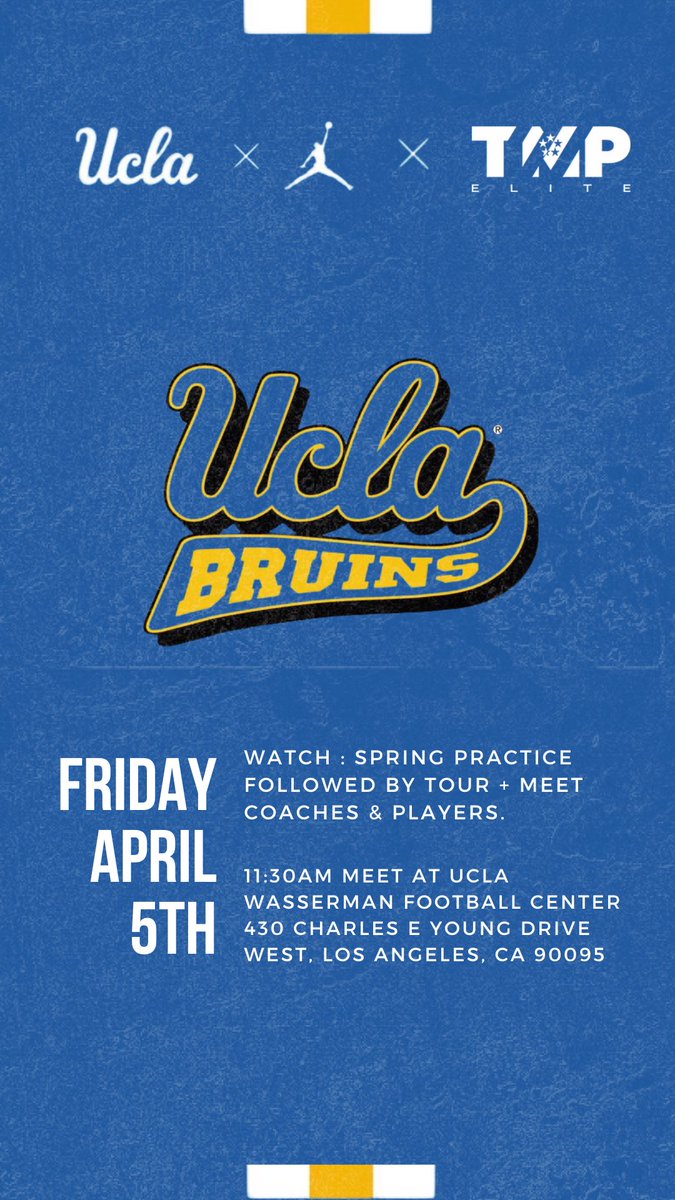 TMP Elite taking over SoCal this weekend. First stop - to see Coach Foster and the UCLA Bruins at spring practice 〽️ @CoachNeilParry @CoachMikeHillSF @CoachTTMP