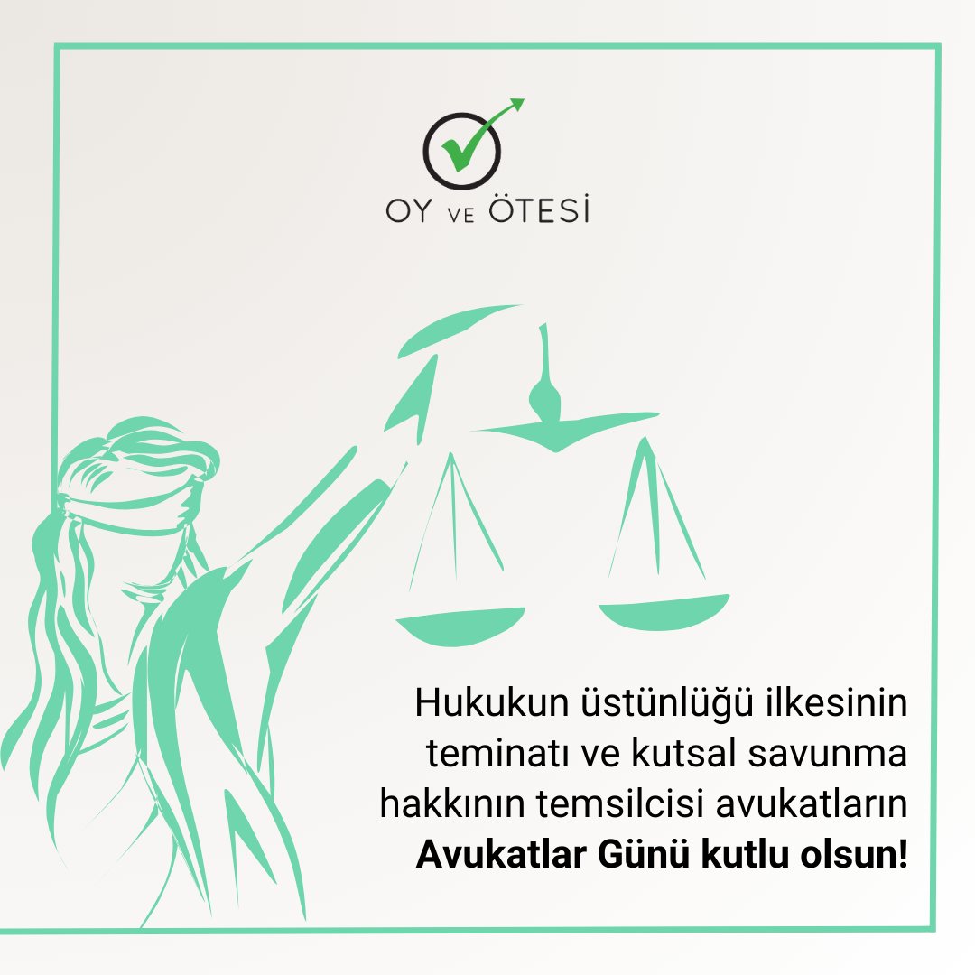 10 yıldır her daim yanımızda olan, bizimle birlikte canla başla çalışan gönüllü avukatlarımız başta olmak üzere hukukun üstünlüğü ilkesinin teminatı ve kutsal savunma hakkının temsilcisi avukatların Avukatlar Günü kutlu olsun! #OyVeÖtesi