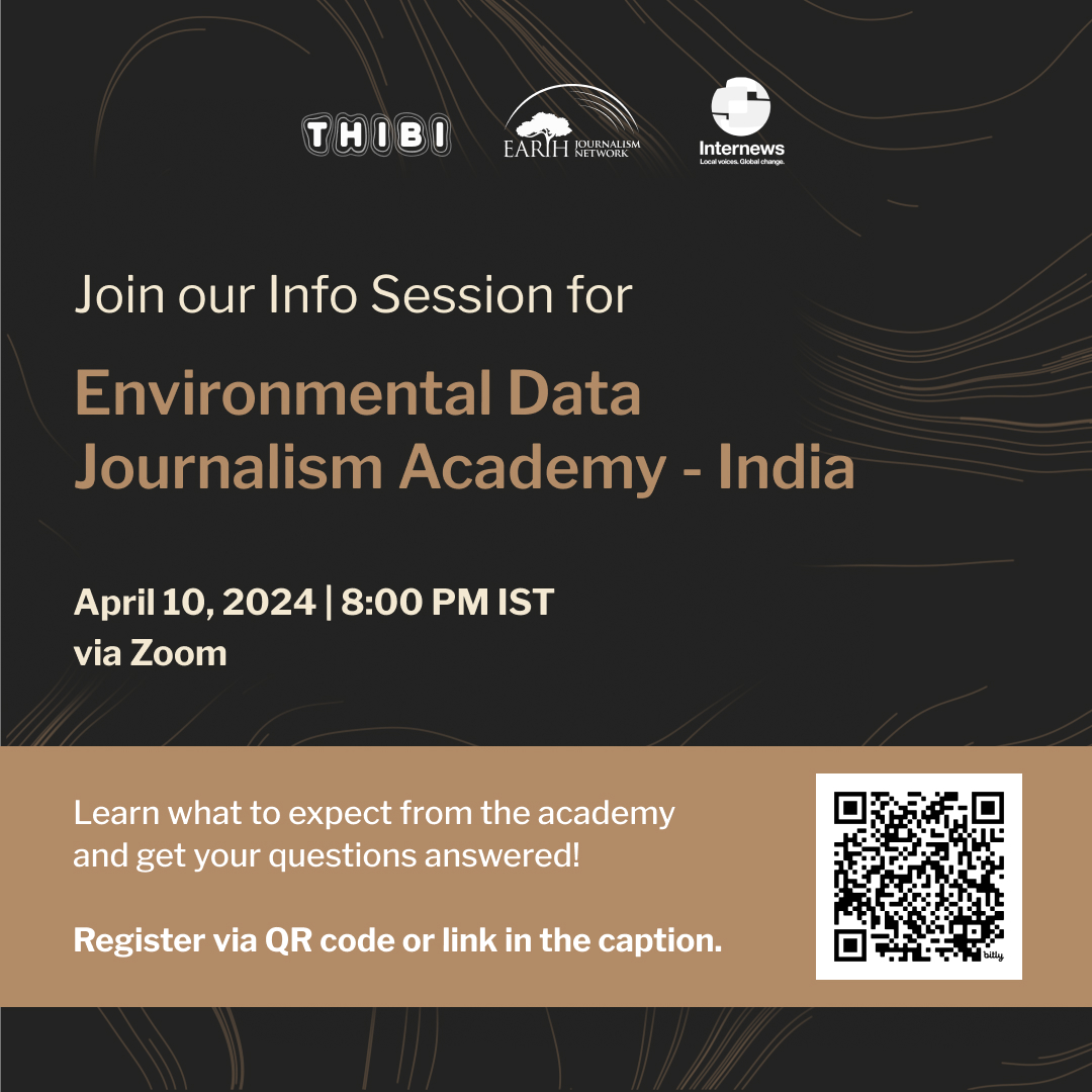 Join us in an online Information Session to know more about the Environmental Data Journalism Academy - India! 🗓️ April 10 2024 🕗 8:00 PM 💻 via Zoom ✍🏻 Register via QR code, or thru this link: bit.ly/edja-india-inf… #DataJournalism #DDJ #India