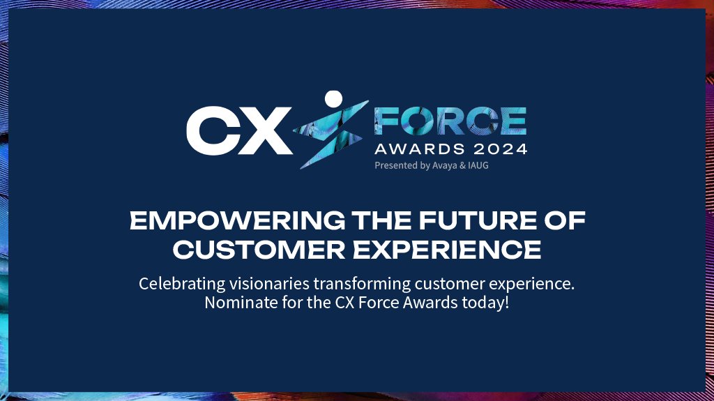 Are you a #CX champion? Have you used Avaya solutions or other cool ideas to transform #CX? Nominate yourself for the CX Force Awards and earn industry recognition, networking opportunities and prestige! Nominate here: bit.ly/49gRYcB #CXForce2024 #AvayaENGAGE