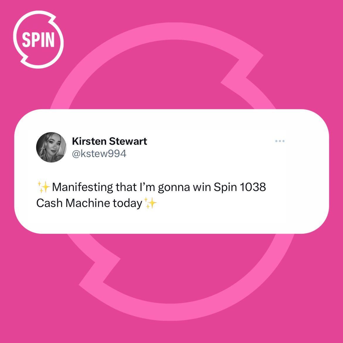 We're manifesting right with you 🤞 If you fancy being our next winner, then you need to keep SPIN loud to hear the EXACT cash amount everyday! Text ‘SPIN’ to 57557. Texts cost €2.50 plus standard message. Over 18’s Only, T&C’s at spin1038.com ✍️TW/@kstew994