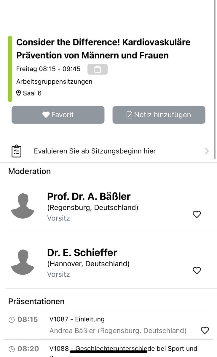 Für alle Interessierten der Gendermedizin! Heute 8:15h Saal 6- 
Cv-Prävention von 🚺& 🚹! 

#DGK2024JT #Herzgesundheit #Gendermedizin 

@dgk @klinki_hh @kaschenke @thiele_holger