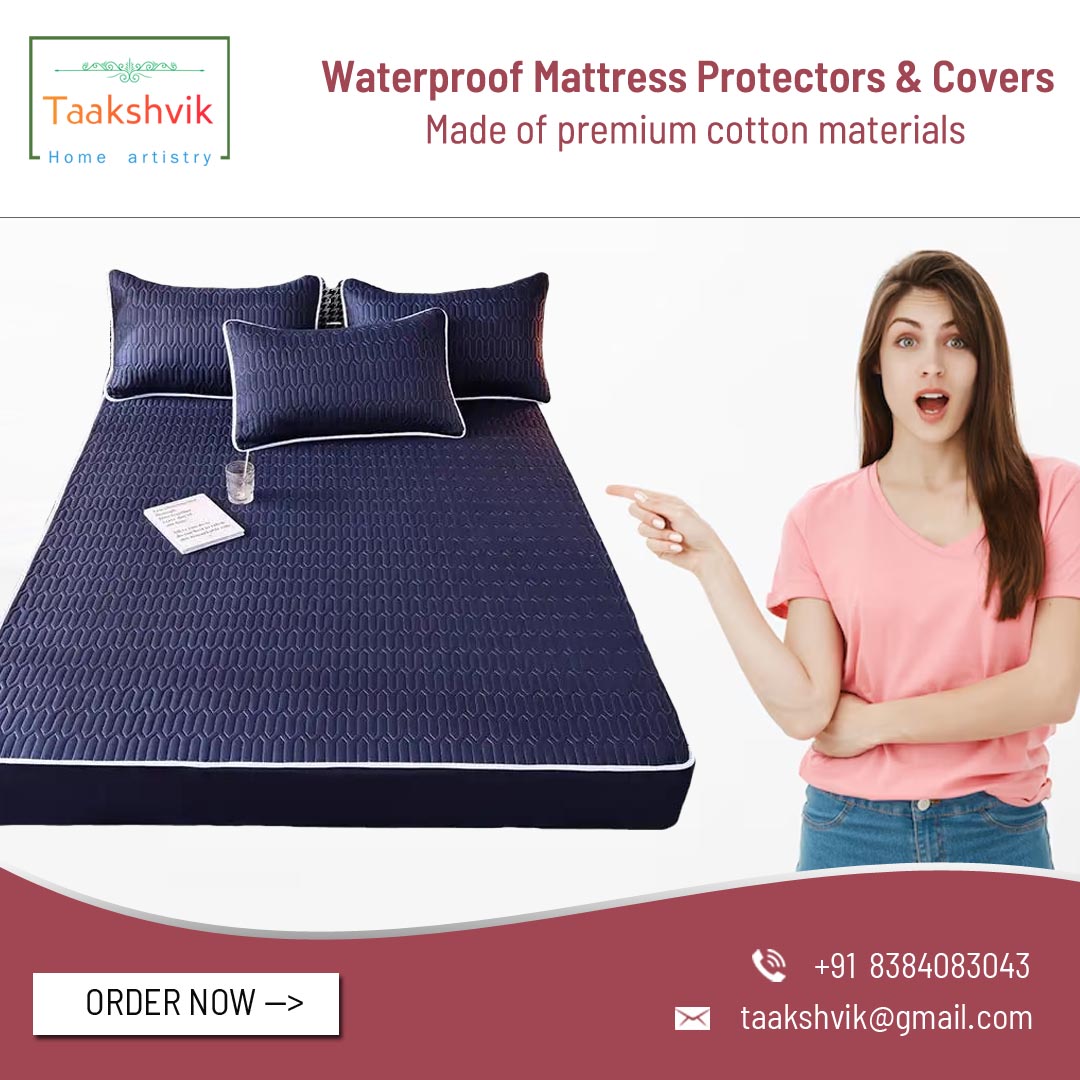 Taakshvik's tweet photo. Waterproof Mattress Protectors &amp; Covers
250 GSM, 6 x 6 ft, Hypoallergenic 210 TC cotton fabric surface with hollow conjugated fiber sheets for extra soft and extra comfort which can also be used as a mattress topper.
Order Now: +91 8384083043
#TaakshvikGallery #HomeDecor https://t.co/dcLoEssUQH