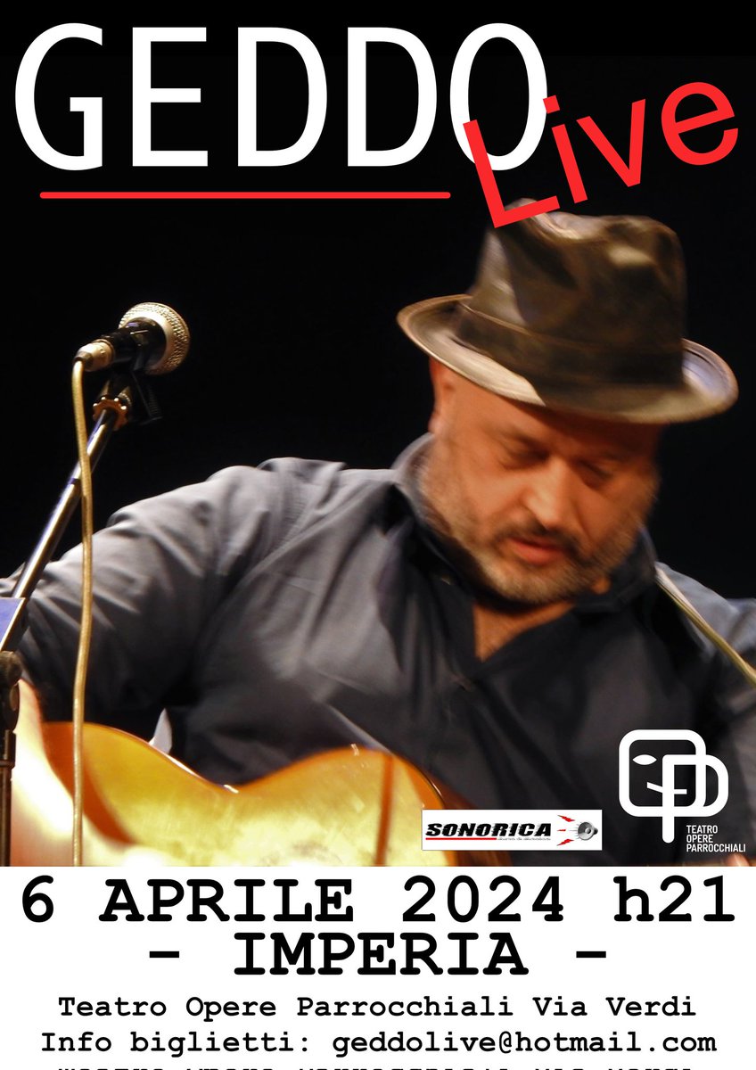 #sabato
#6aprile
#livemusic
#GeddoLive
#Imperia
#musicintheair