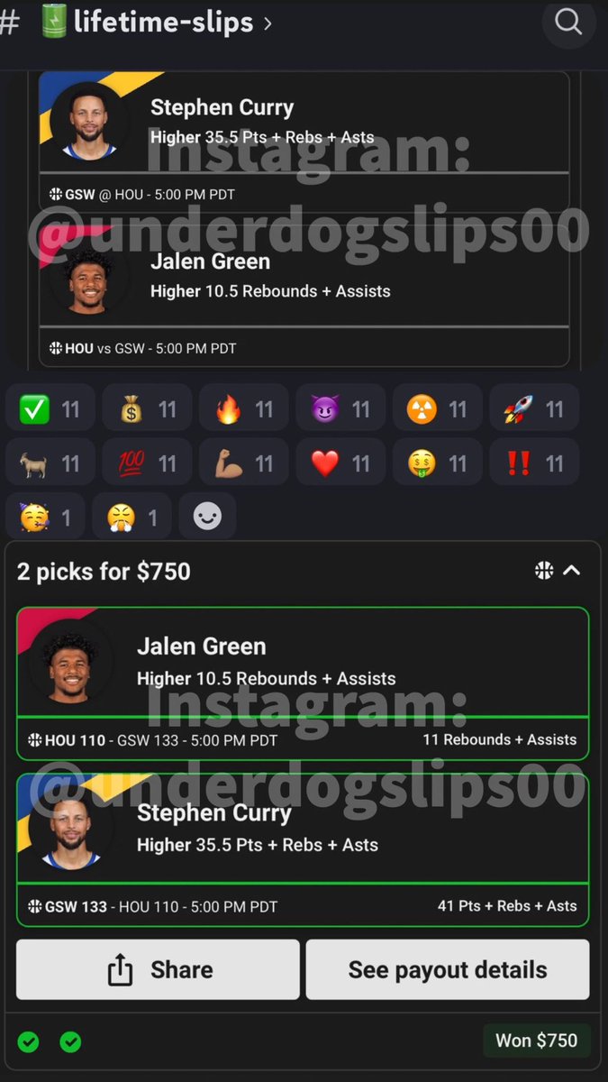 underdogslips00's tweet photo. BIG WINS ✅ We've been going crazy!! What a great way to start the month! Lock in 👇🏽🔥 Lots of people have been cashing out! All of my plays are posted in discord. 💰🚀

⚡️ DM TO JOIN THE WINNING TEAM

#underdogfantasy #prizepicks #mlb #nba  #picks #SportsGambling #BettingX #dfs https://t.co/G07adiYHi6