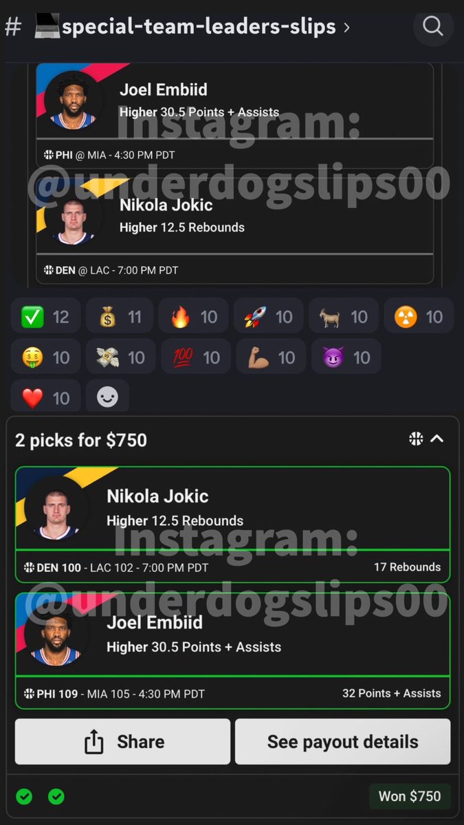 underdogslips00's tweet photo. BIG WINS ✅ We've been going crazy!! What a great way to start the month! Lock in 👇🏽🔥 Lots of people have been cashing out! All of my plays are posted in discord. 💰🚀

⚡️ DM TO JOIN THE WINNING TEAM

#underdogfantasy #prizepicks #mlb #nba  #picks #SportsGambling #BettingX #dfs https://t.co/G07adiYHi6