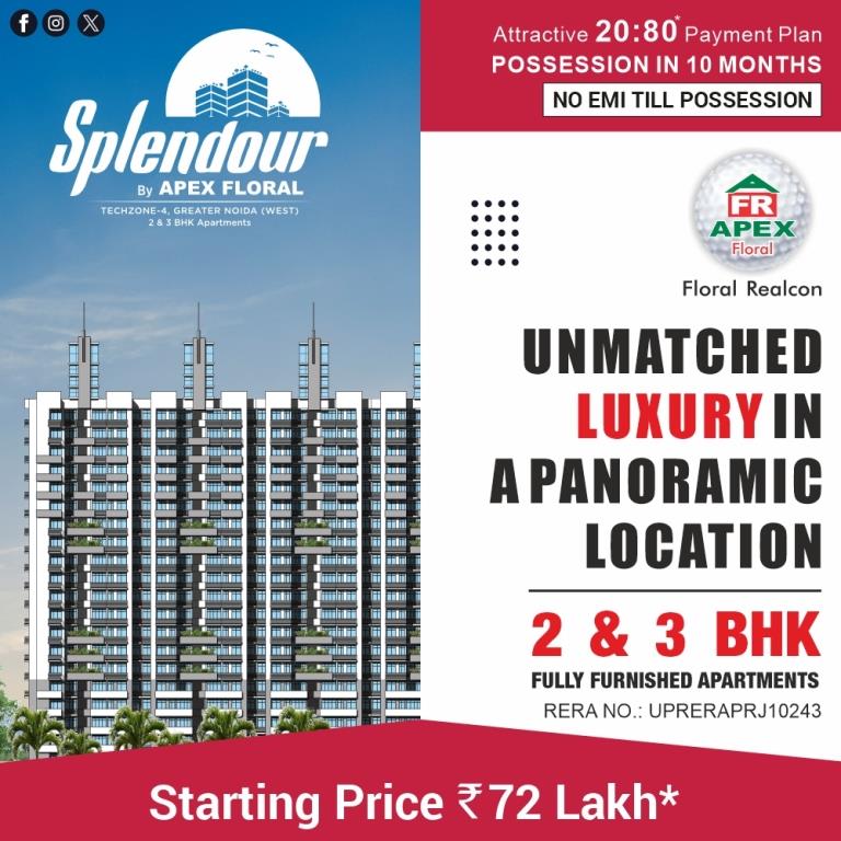 #Luxuryresidential Project Available #ForSale #ApexSplendour by #FloralRealcon in Techzone 4, #GreaterNoidaWest.
Call:+91-9643-353-535 For More Online Visit propshop-india.com/apex-splendour
#readytomove #noidaextension #apartments #TheGirlfriend #InoxIndia #NATO
#FamilyStar #RanbirKapoor