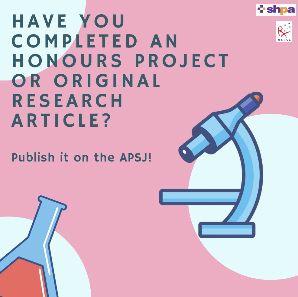 theAPSJ's tweet photo. Attention APSJ readers 😍 !!

Have you completed an honours project 🔬or original research article 📚?

After recently publishing our Summer 2024 issue, the APSJ are busy compounding the Winter 2024 release ☔.   The APSJ invites you to submit your incredible ideas 💡👏! https://t.co/CZGlADMyrS