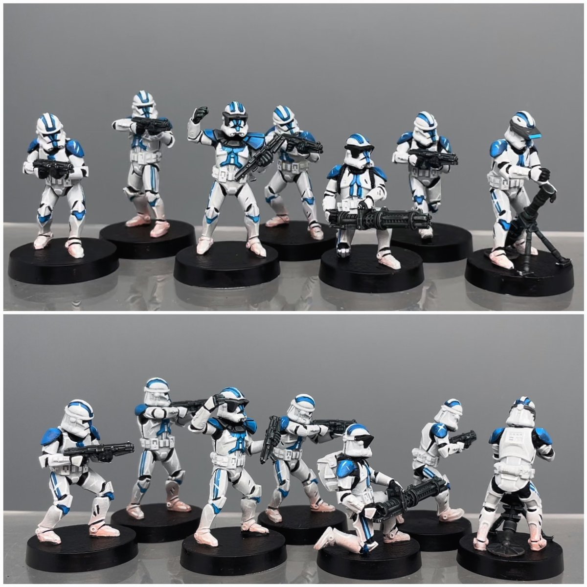 Just a few phase2 clone troopers from the 501st 🫡🩵 #StarwarsLegion commission 🎨