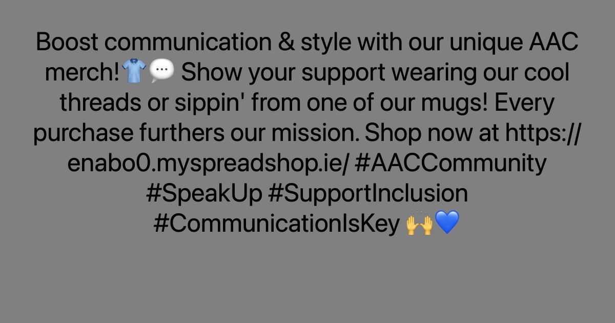 Boost communication & style with our unique AAC merch!👕💬 Show your support wearing our cool threads or sippin' from one of our mugs! Every purchase furthers our mission. Shop now at ayr.app/l/J7iE/ #AACCommunity #SpeakUp #SupportInclusion #CommunicationIsKey 🙌💙