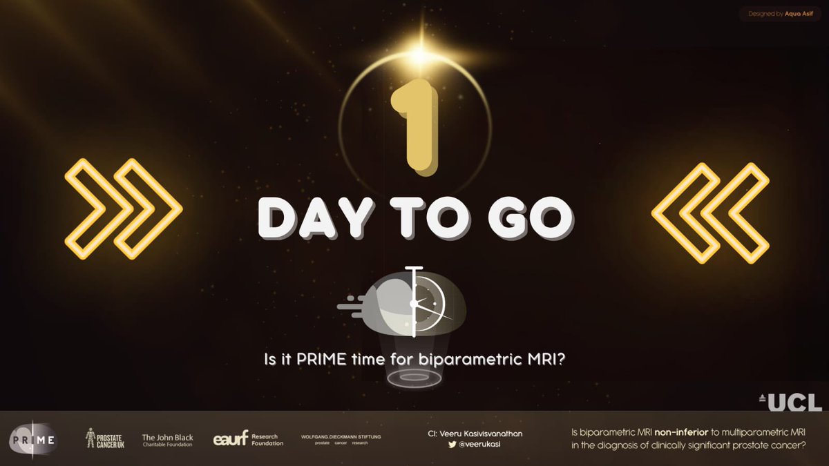 It’s PRIME TIME TOMORROW 🎉👏🏼💫

#PRIME’s preliminary outcome data 💿 will be presented at #EAU24 in just over 24 hours…⏰ 

🕰️ 9:55am - 10:08am 
📍 Game-changing Plenary 

Are you READY ⁉️

#UroSoMe #prostatecancer #prostateMRI #PRIMEEAU24