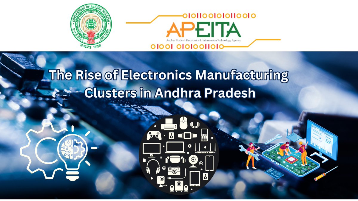 Discover how Andhra Pradesh's Electronics Manufacturing Clusters are fueling the growth of the electronics industry. Learn about APEITA's role in attracting more companies to the state and driving industry competitiveness. Read full story: bitly.ws/3hsqQ #AndhraPradesh