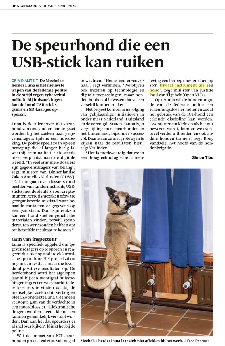 Hond is een ´triviaal instrument’ voor de minister 🙄