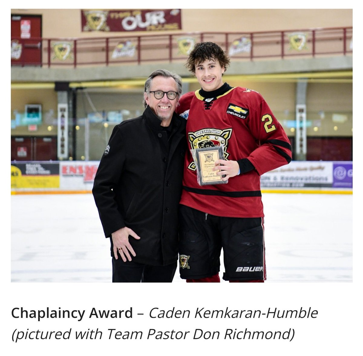 DavidHumble1's tweet photo. Congratulations Caden Kemkaran-Humble and all of the @BCHLWarriors award winners!
#TeamGame #BCHLPlayoffs https://t.co/GUEQisYydL