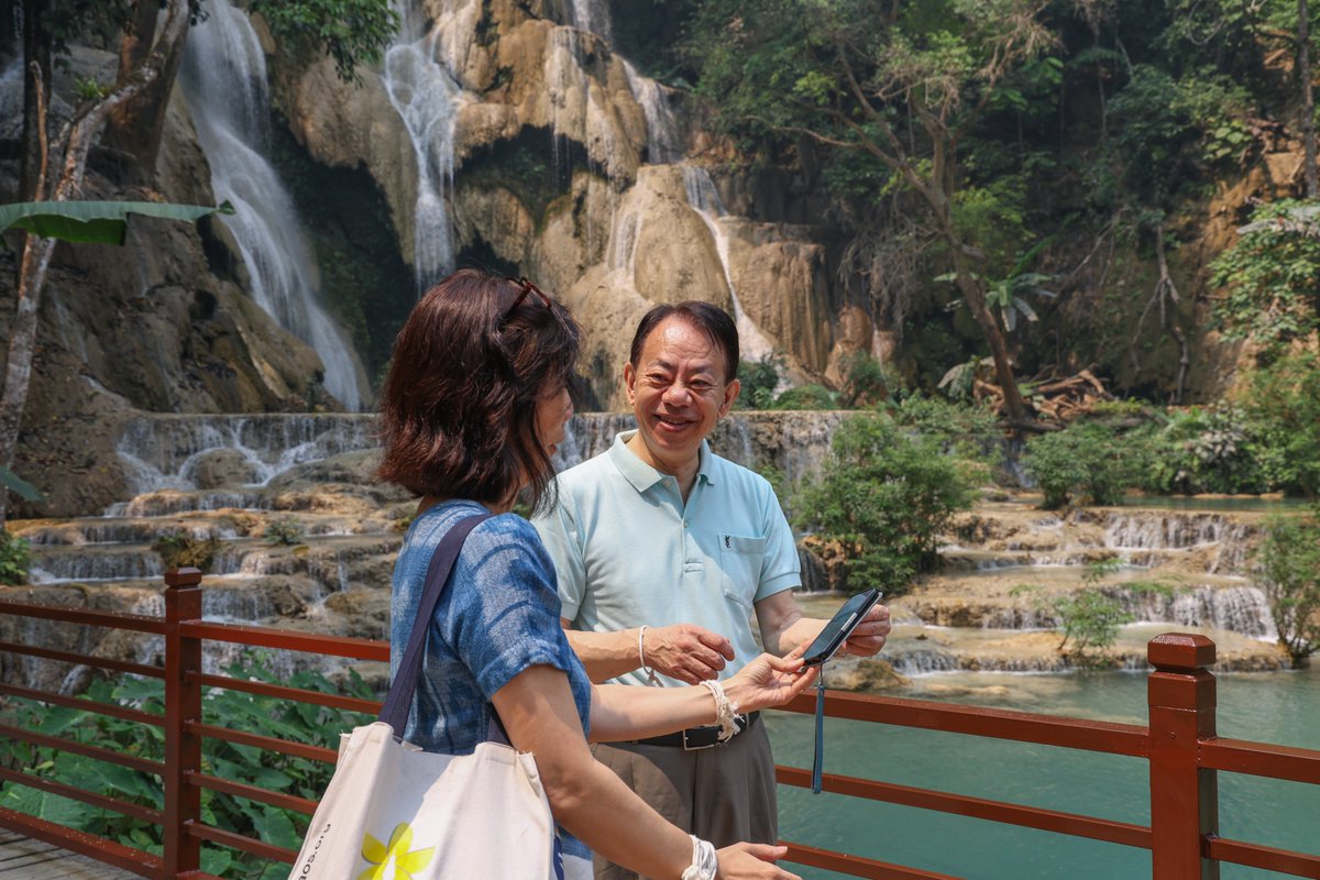 In Luang Prabang, the Lao PDR, for @ASEAN meetings, I took the opportunity to view ADB initiatives in the area, including projects to promote sustainable tourism to generate jobs and incomes. Among the sites I visited were the Kuang Si Waterfall. Surrounded by a protected…