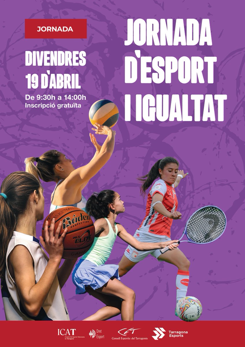 PARTICIPA EN LA JORNADA DE DRET DE L'ESPORT: ESPORT I IGUALTAT. El proper 19 de març l'ICAT organitza aquesta jornada per fer visible que l'esport femení pot ser un referent en la societat actual com a model d'èxit i professionalitat.