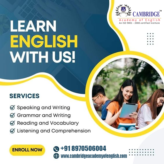 Discover the art of English fluency at Cambridge Academy of English in Bangalore. Our tailored training classes offer a comprehensive approach to mastering the language.
Join us today cambridgeacademyofenglish.com

#cambridgeacademy #spokenenglish #communication #englishlearning