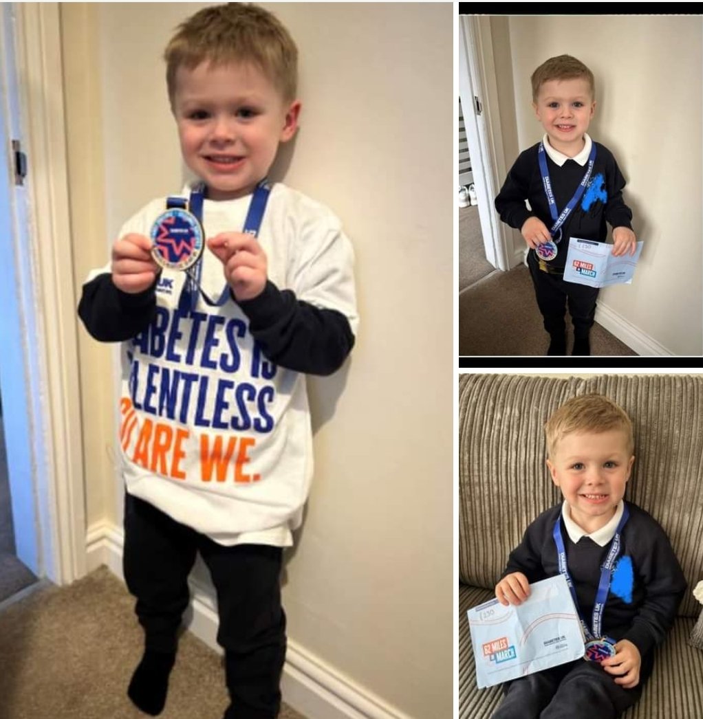 Well done to Theo for walking 62 miles in March and raising £230 for @DiabetesUK ! You are a super star 🌟 #t1 #t1d @PaedsDiabTeam @MWLNHS