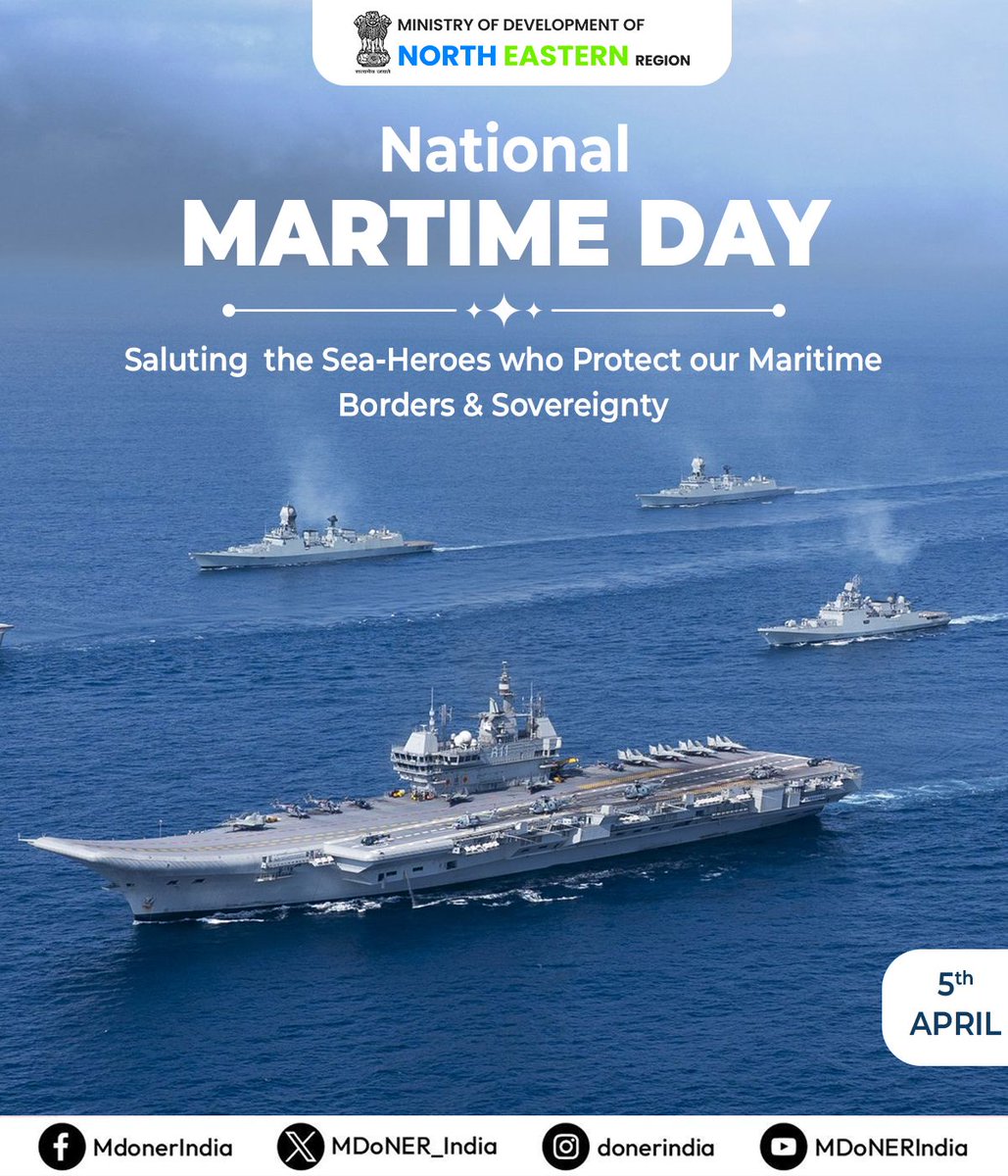 This #NationalMaritimeDay, we celebrate India's sea heroes steering us toward economic growth. Acknowledging the vast opportunities, we honor our maritime community's dedication and resilience. Here's to a prosperous future ahead! ⚓️ #NationalMaritimeDay2024